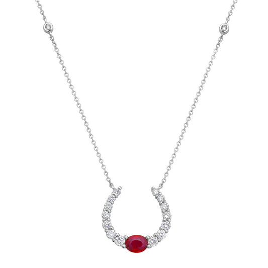 14K White Gold Ruby Pendant, 0.35ct