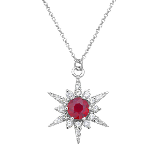 14K White Gold Ruby Pendant, 0.72ct
