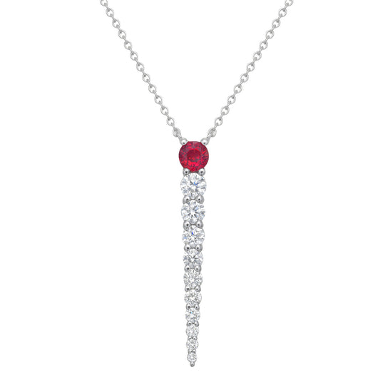 14K White Gold Ruby Pendant, 0.23ct