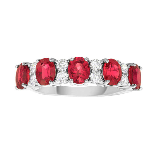 14K White Gold Ruby Diamond Ring, 1.89ct