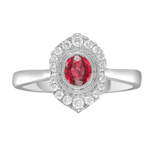 14K White Gold Ruby Ring, 0.33ct