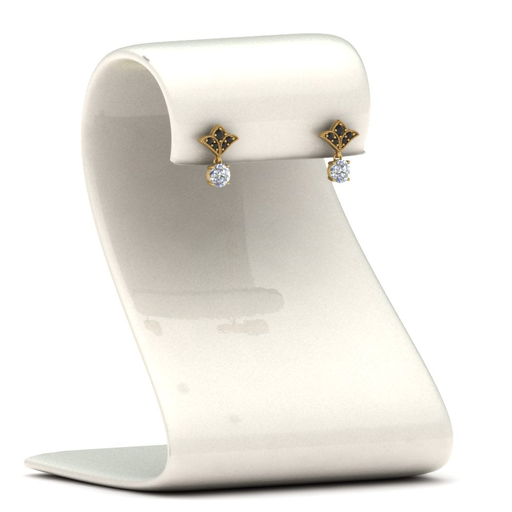 Art Deco Inspired Round Drop Earring Half Carat