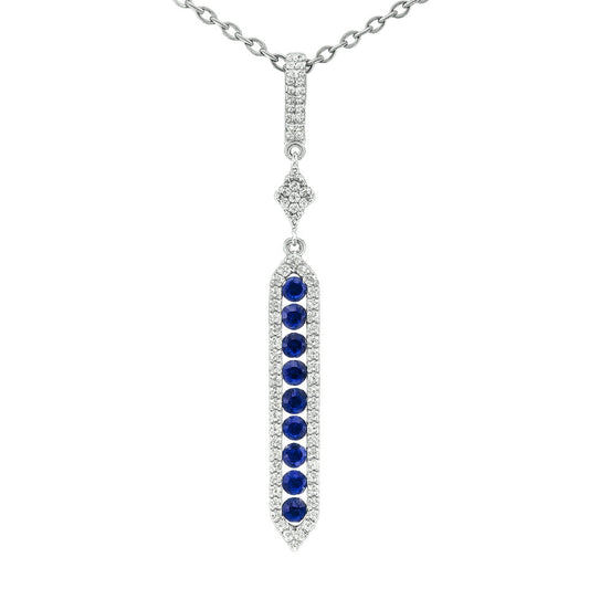 14K White Gold Blue Sapphire Pendant, 0.47ct