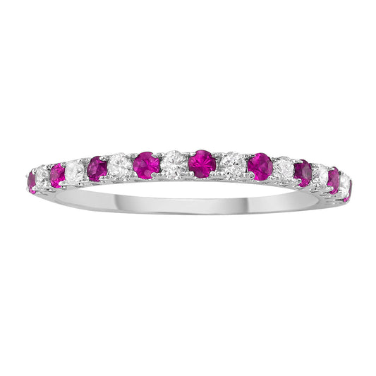 14K White Gold Pink Sapphire Ring, 0.21ct