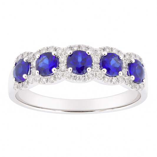 18KW Blue Sapphire Ring