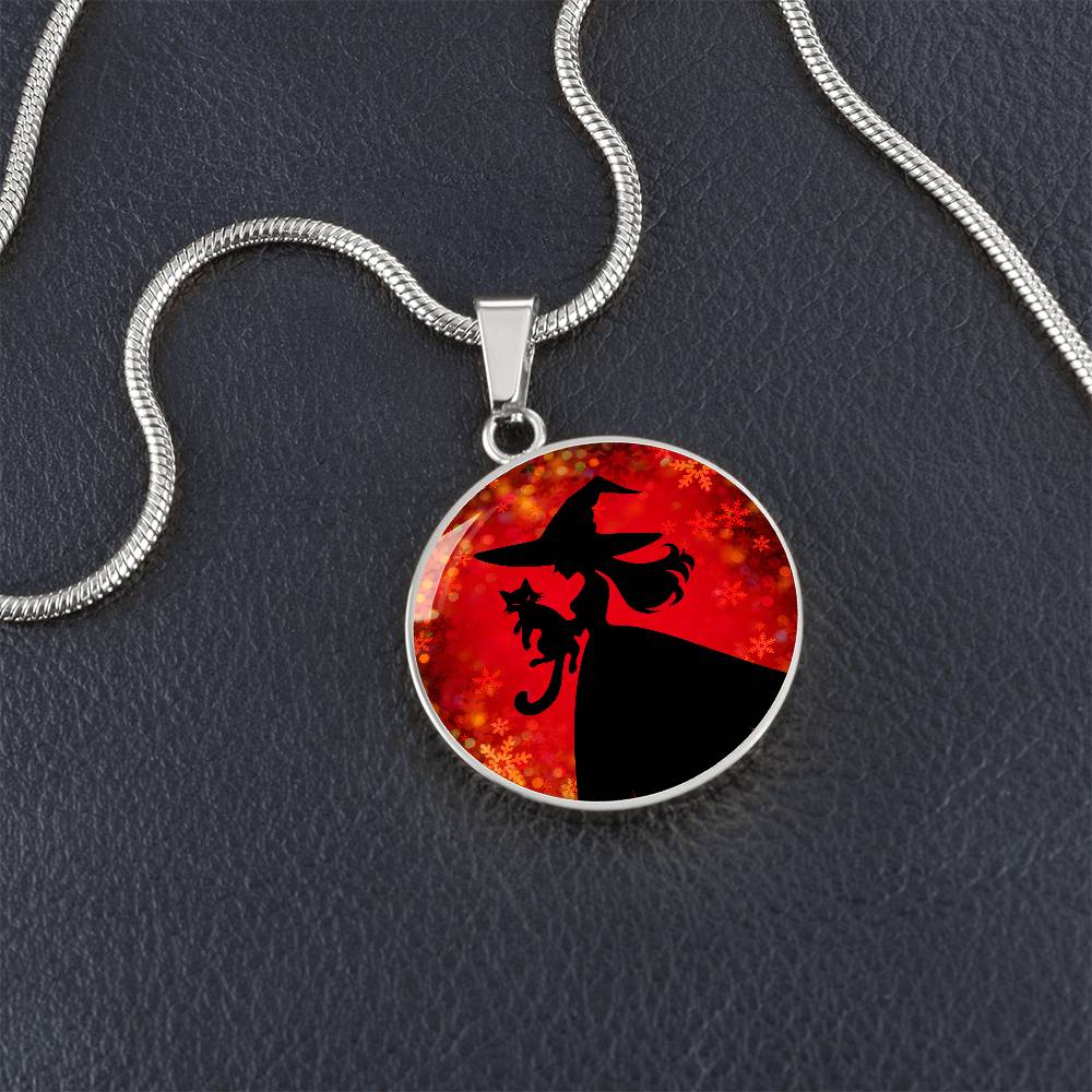 Witchy Cat Lady Christmas Necklace