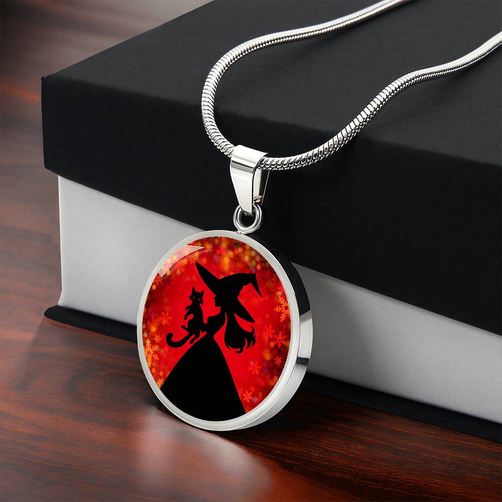 Witchy Cat Lady Christmas Necklace