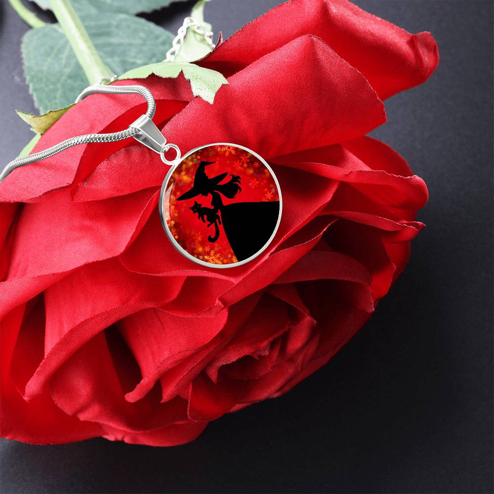 Witchy Cat Lady Christmas Necklace