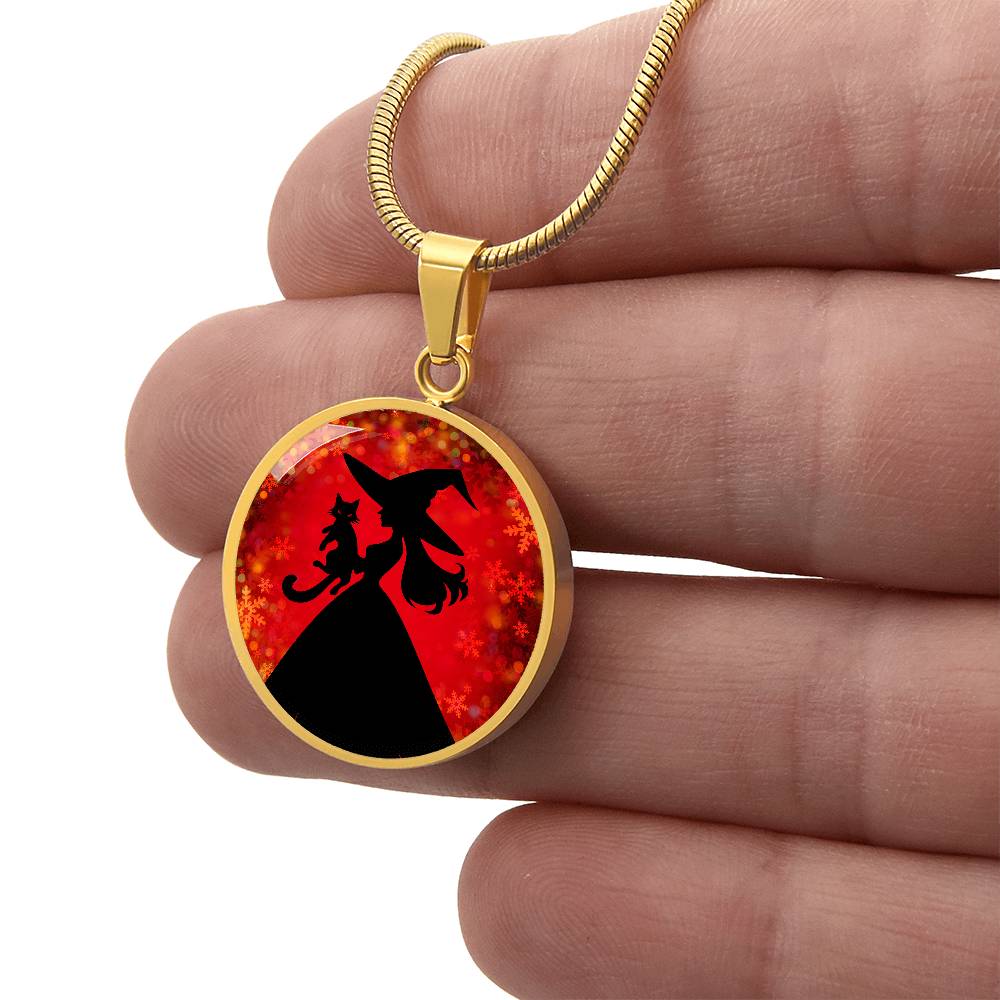 Witchy Cat Lady Christmas Necklace
