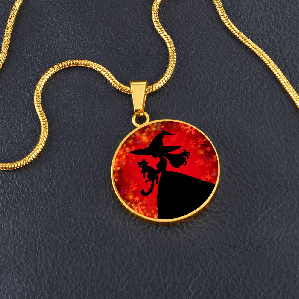 Witchy Cat Lady Christmas Necklace