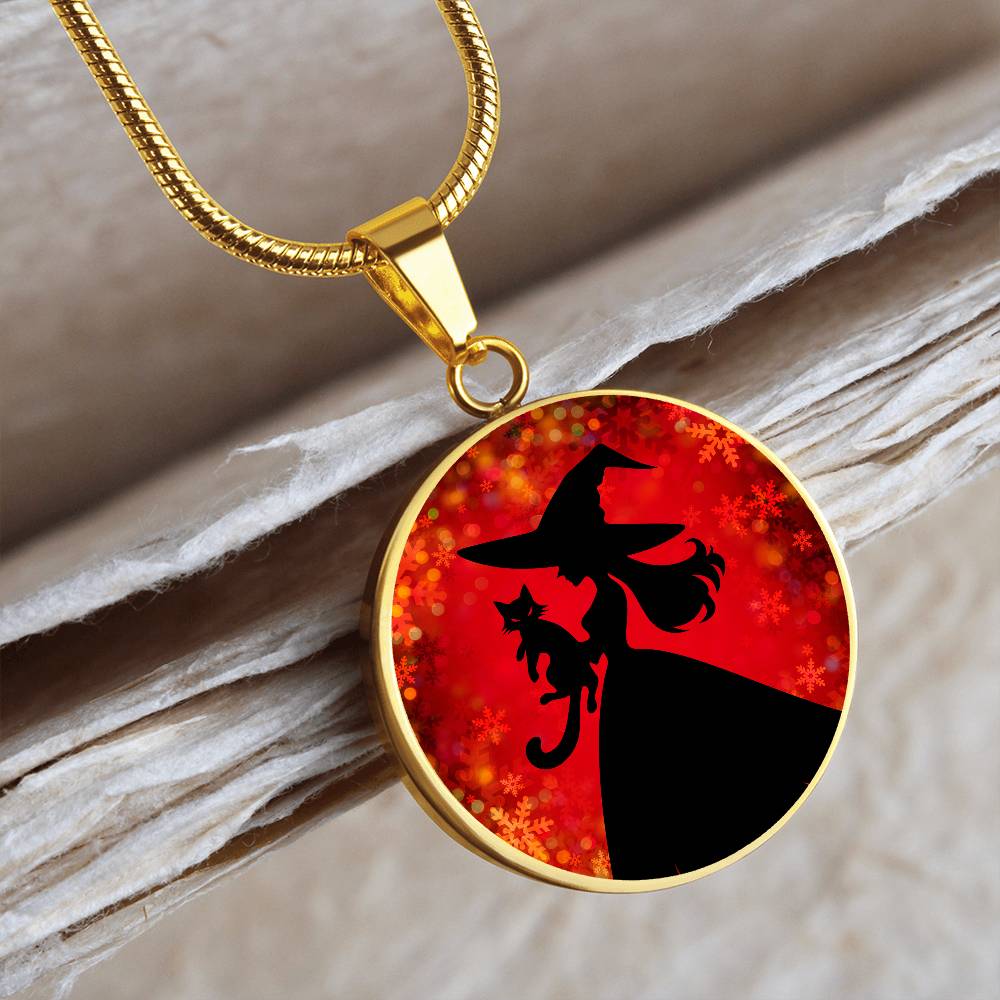 Witchy Cat Lady Christmas Necklace