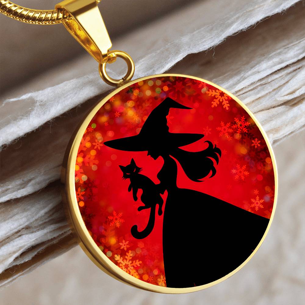 Witchy Cat Lady Christmas Necklace