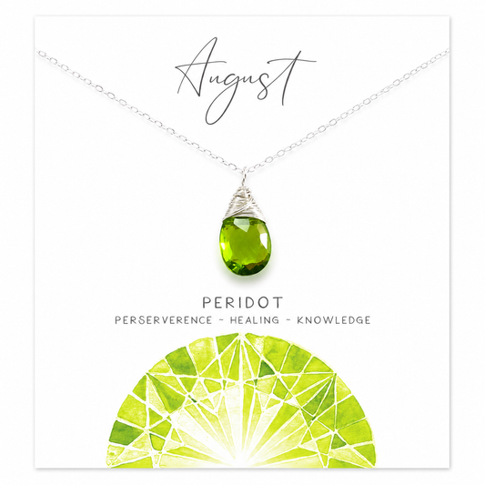 Peridot - August Birthstone - Sterling Silver Necklace