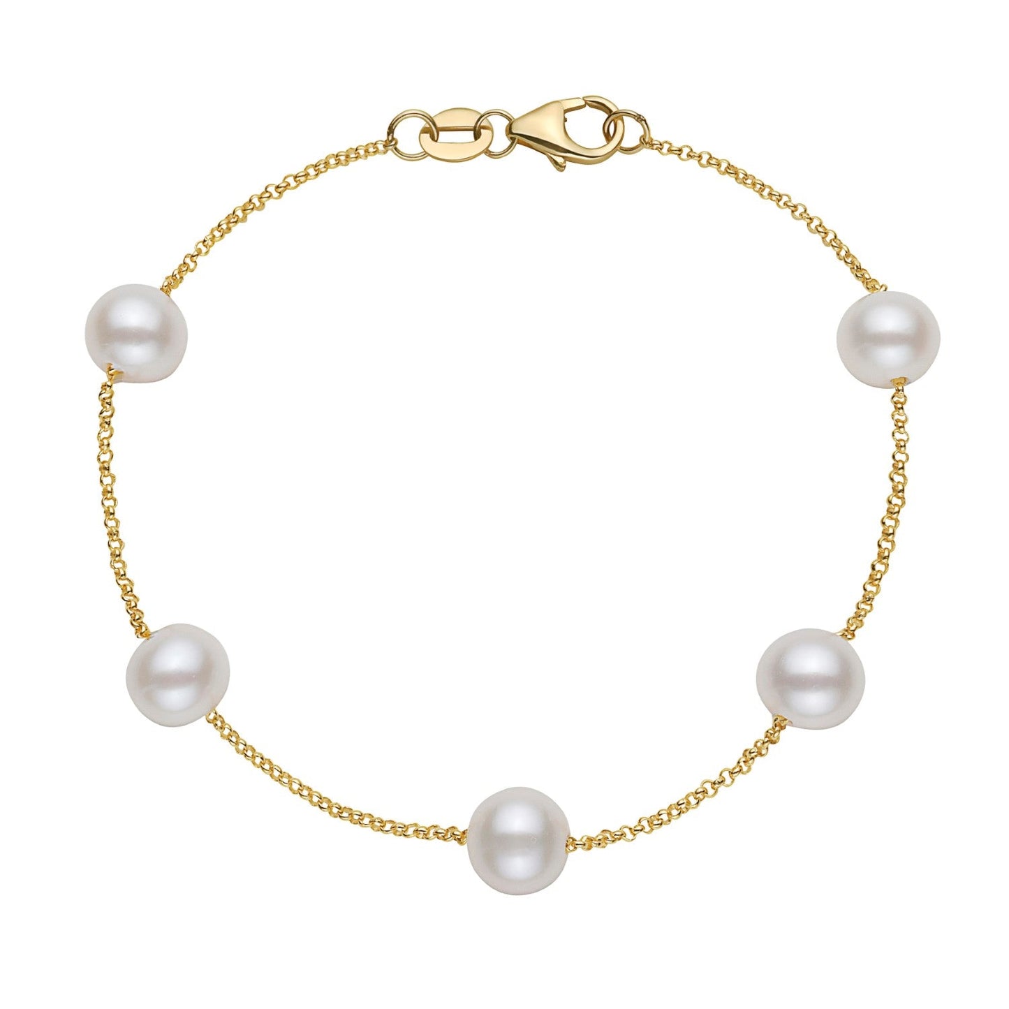 14K Yellow Gold 6-7mm Freshwater Tincup Bracelet