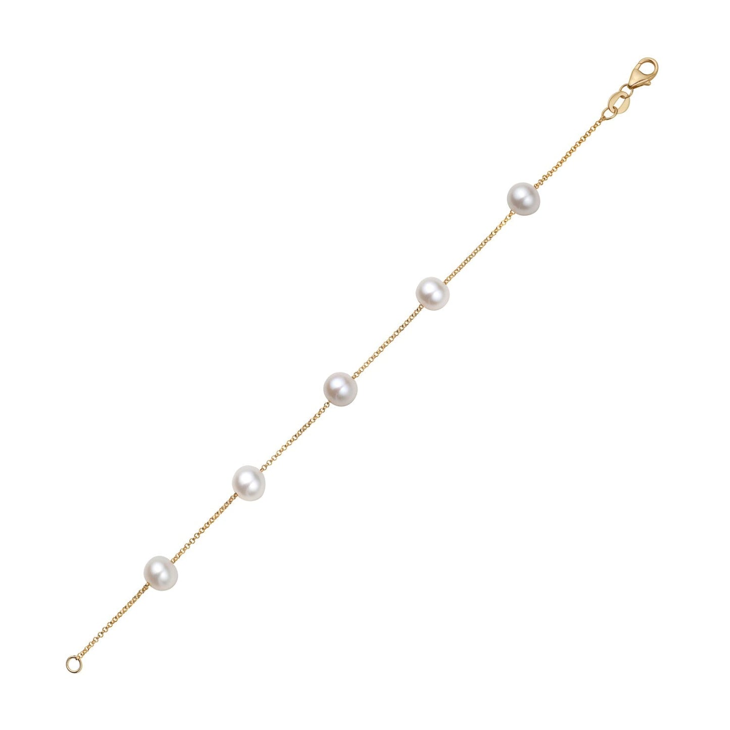 14K Yellow Gold 6-7mm Freshwater Tincup Bracelet