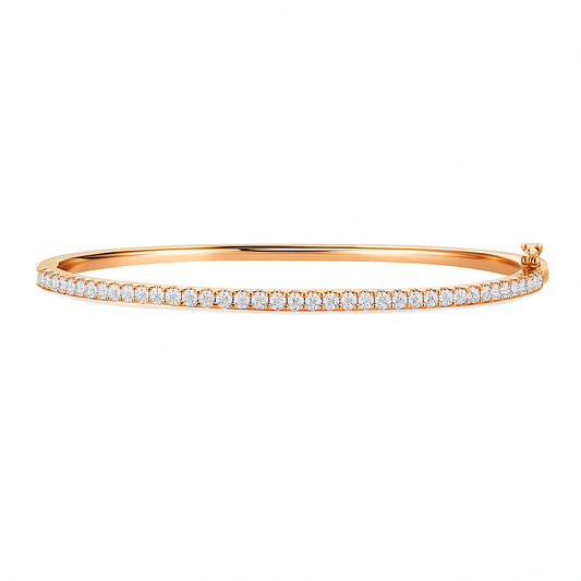 18K Rose Gold Diamond Bangle, 0.85ct