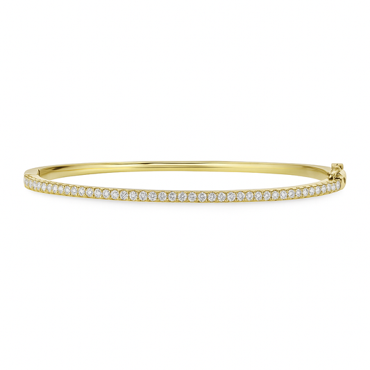 18K Yellow Gold Diamond Bangle, 0.82ct