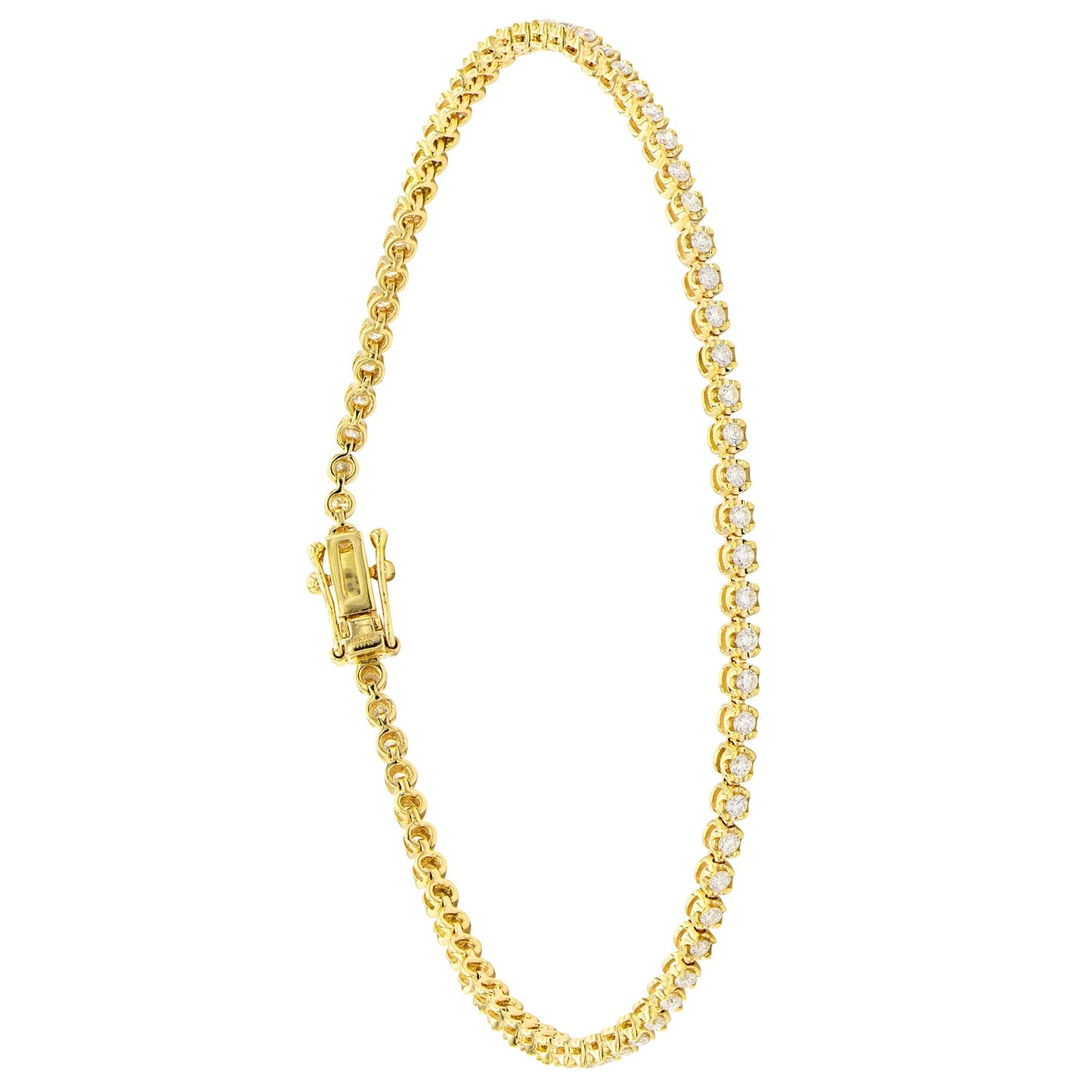 18K Yellow Gold Diamond Bracelet, 1ct