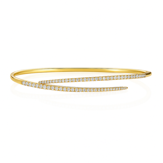18K Yellow Gold Diamond Bangle Bracelet, 0.53ct