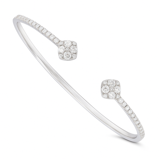 18K White Gold Diamond Bangle, 1.32ct