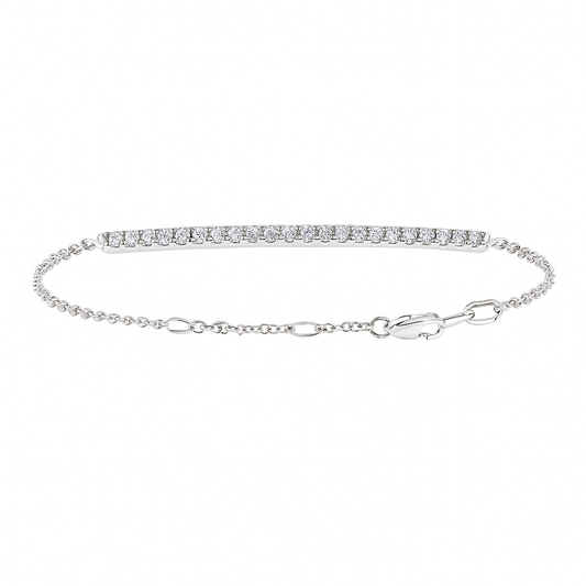 18K White Gold Diamond Bracelet, 0.12ct