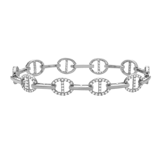18K White Gold Diamond Bracelet, 1.17ct