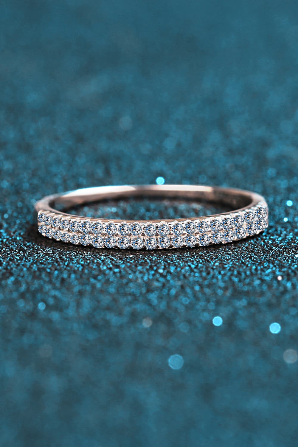 Sparkala™ Half-Eternity Ring (Rhodium Over Pure Sterling Silver)