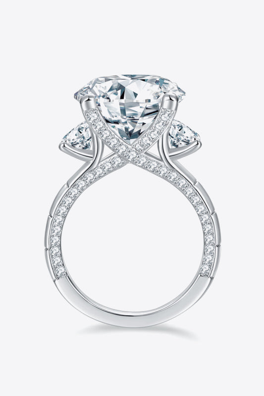 8.6 Carat Brilliant Round Cut Sparkala™ 3 stone Ring (Platinum Over Pure Sterling Silver)