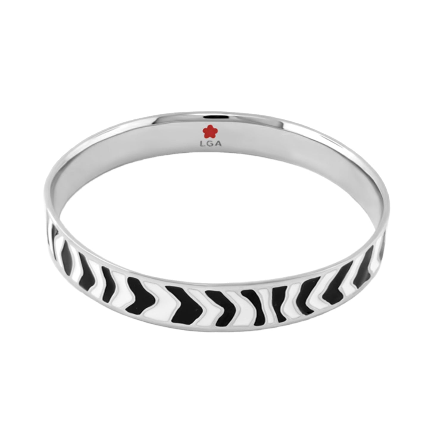 Animal Paradise Rhodium-Plated Zebra Print Bangle