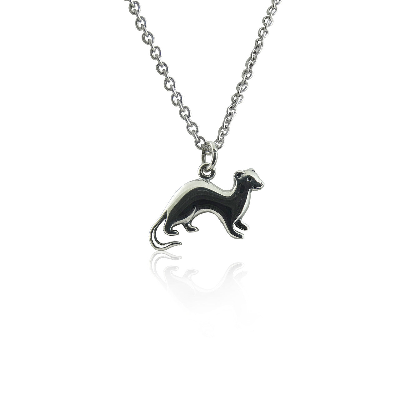 Tiny Ferret Necklace – Sterling Silver Pet Charm on 16" Chain