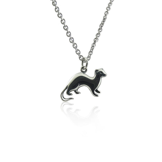 Tiny Ferret Necklace – Sterling Silver Pet Charm on 16" Chain