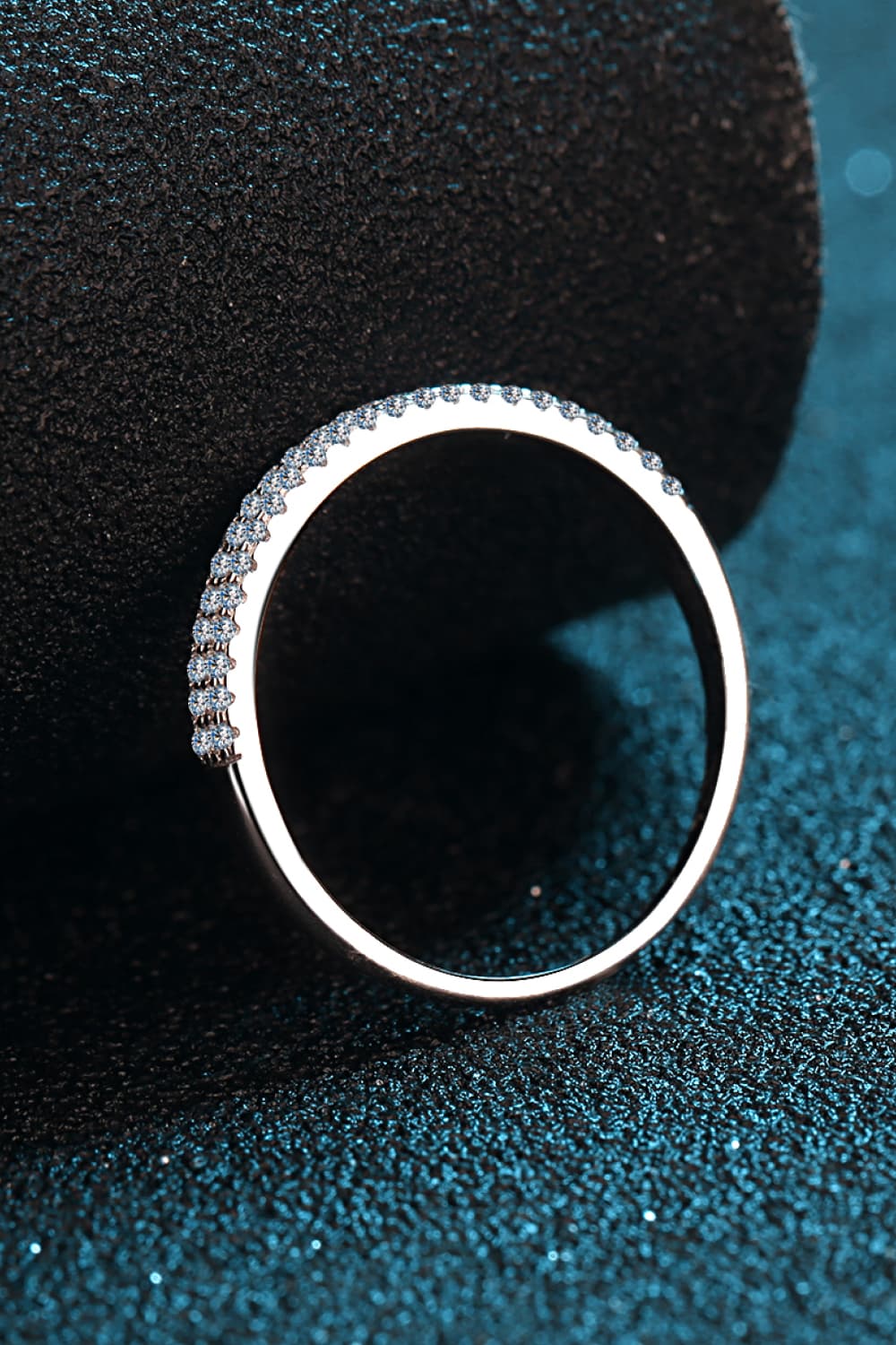 Sparkala™ Half-Eternity Ring (Rhodium Over Pure Sterling Silver)