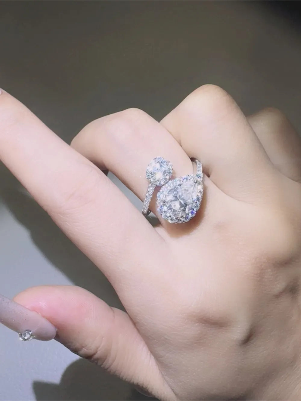 2 Carat Sparkala™ 925 Sterling Silver Bypass Ring