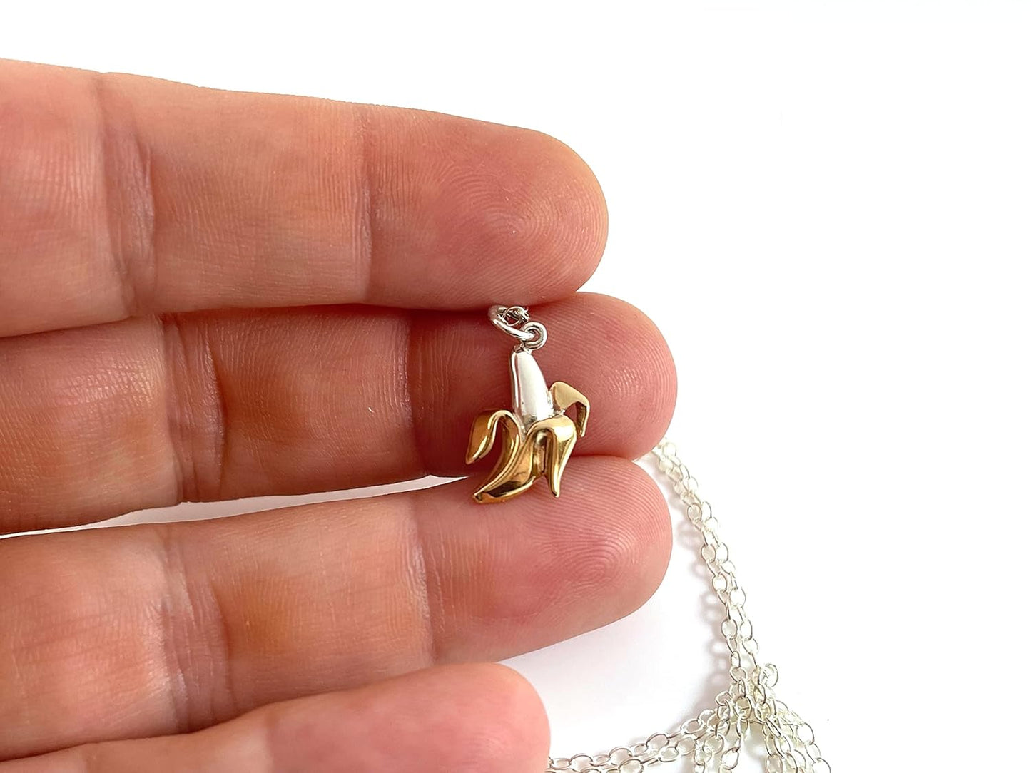 Sterling Silver Banana Necklace
