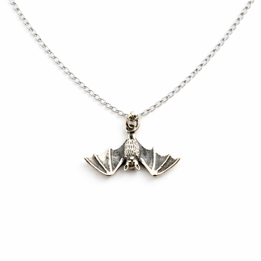 Bat Charm Necklace - Dainty Sterling Silver Jewelry