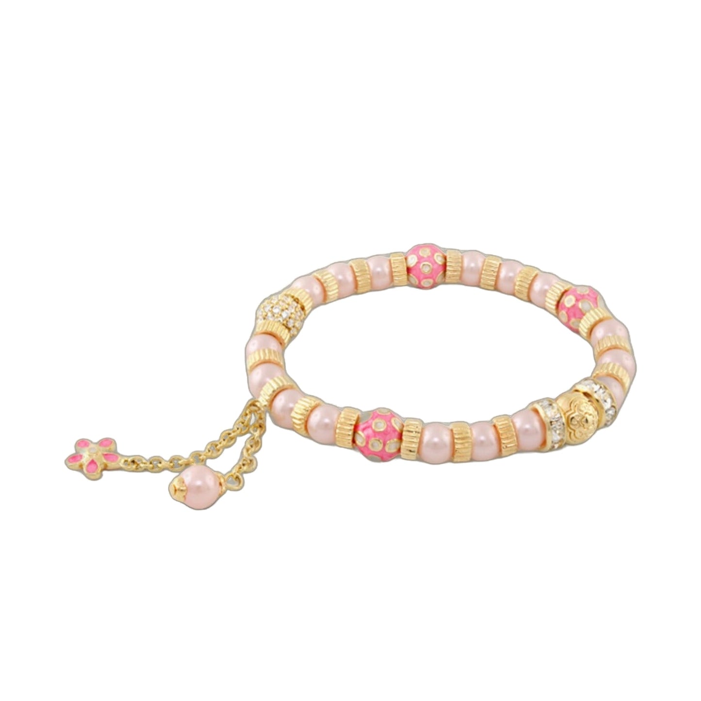 Girls' Gold-Plated Rosaline Bead Bangle Bracelet