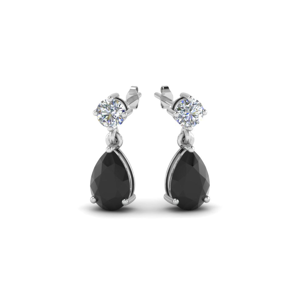 Gemstone Pear Drop Stud Earring