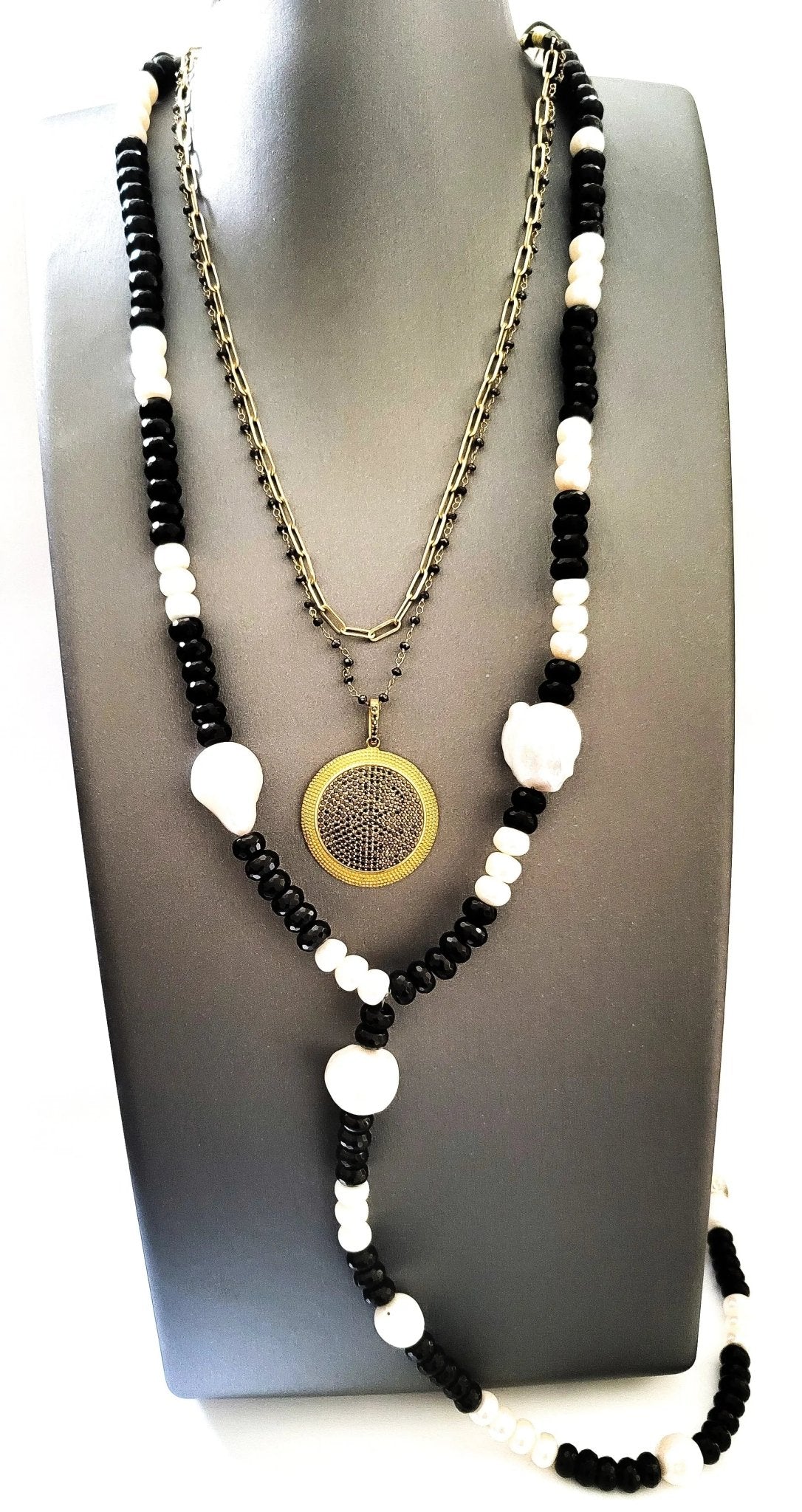 Black Diamonds Medallion Necklace