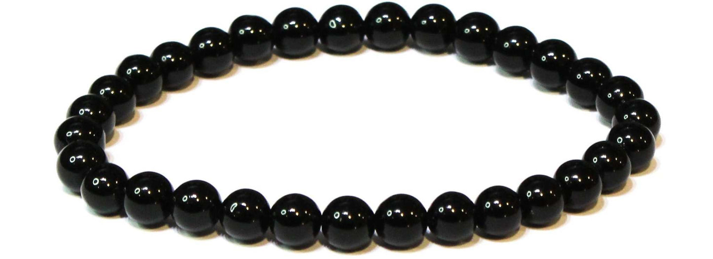 Black Onyx Round Bead Bracelet - Gentle Protection