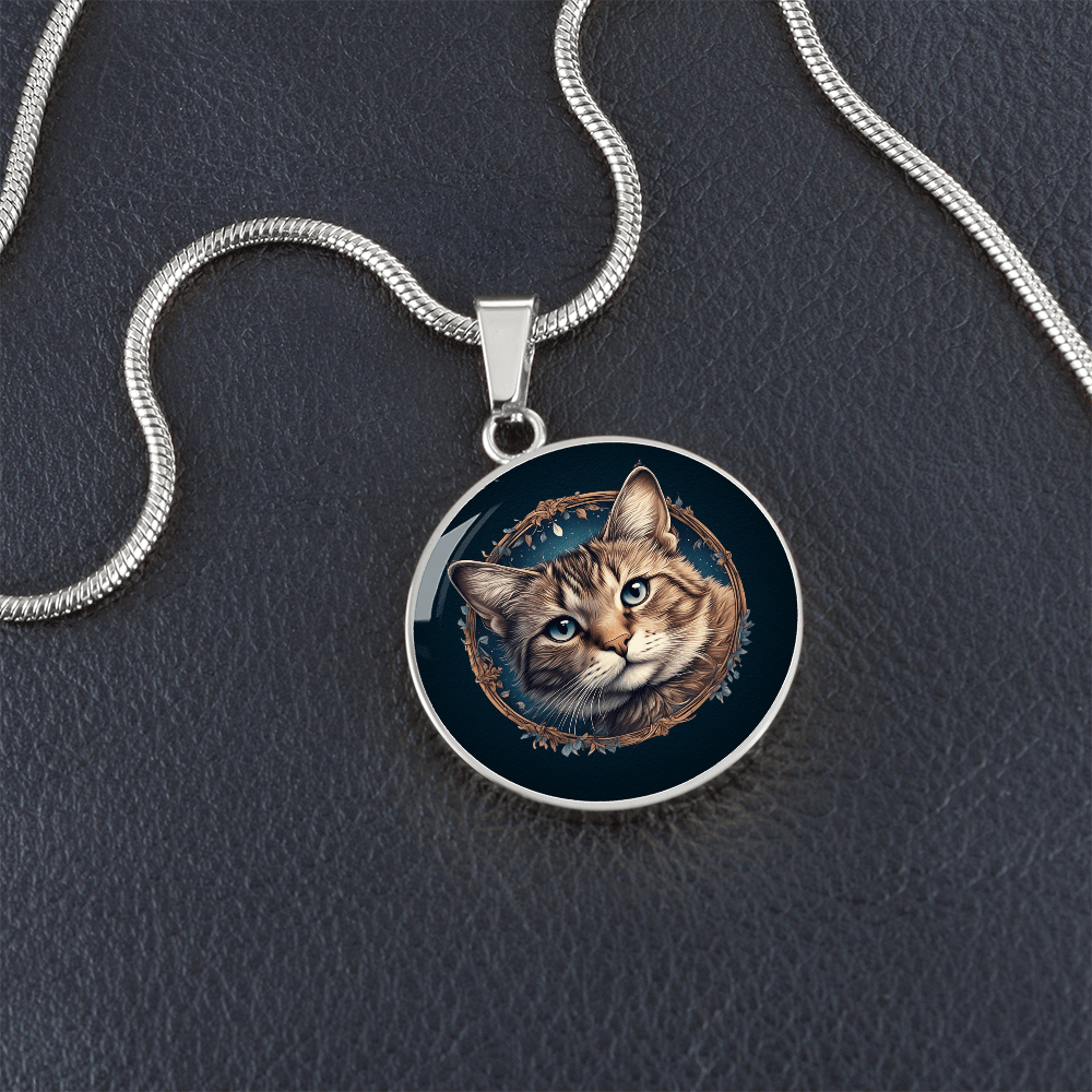 Blue Eyed Kitty Small Pendant Necklace