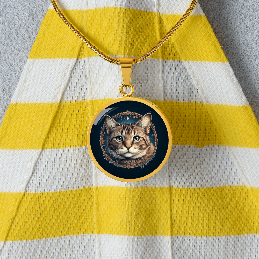 Blue Eyed Kitty Small Pendant Necklace