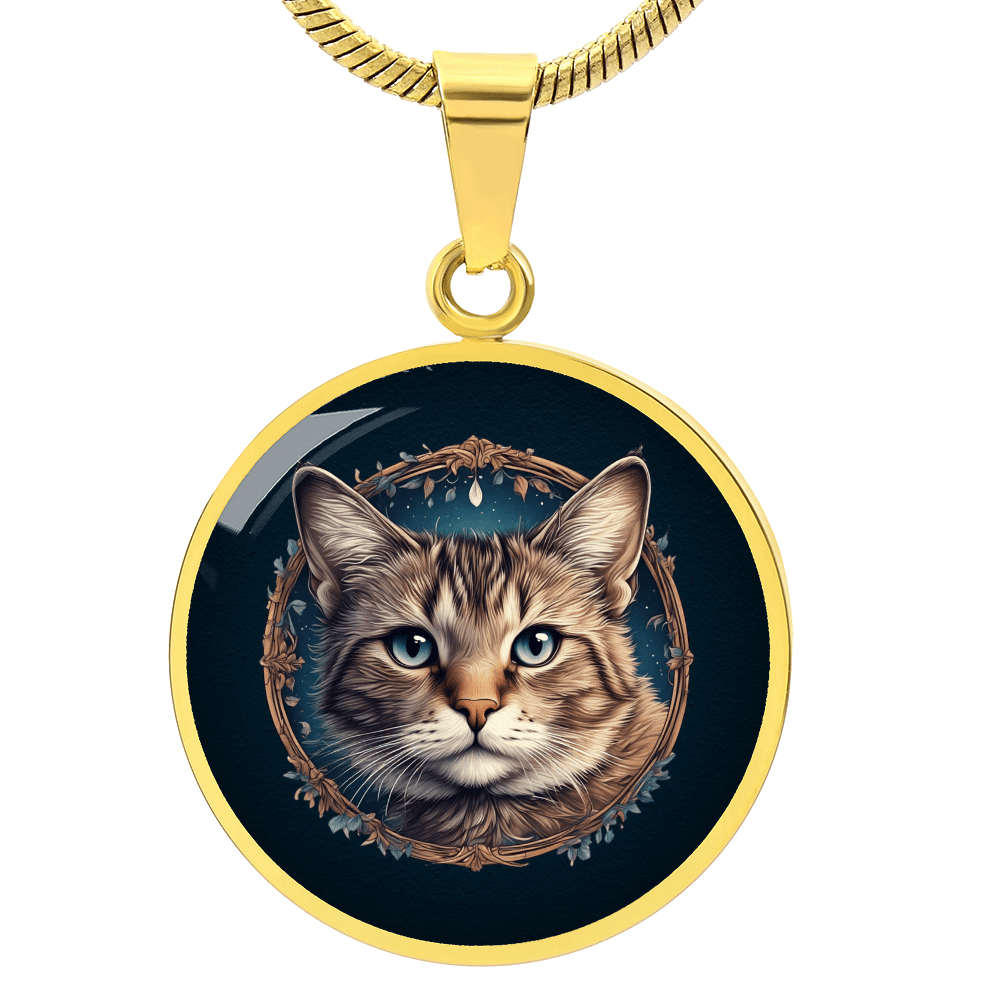 Blue Eyed Kitty Small Pendant Necklace