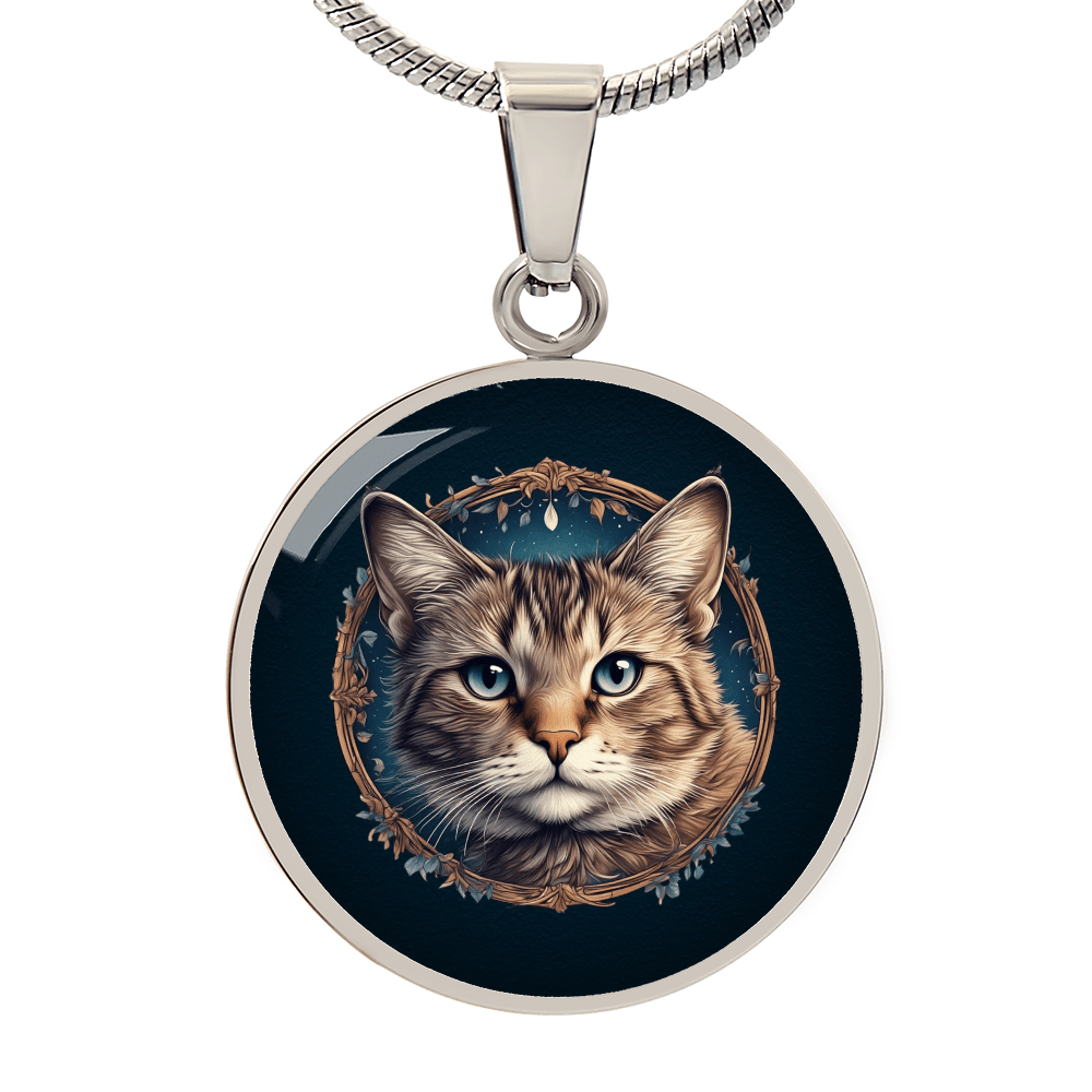 Blue Eyed Kitty Small Pendant Necklace