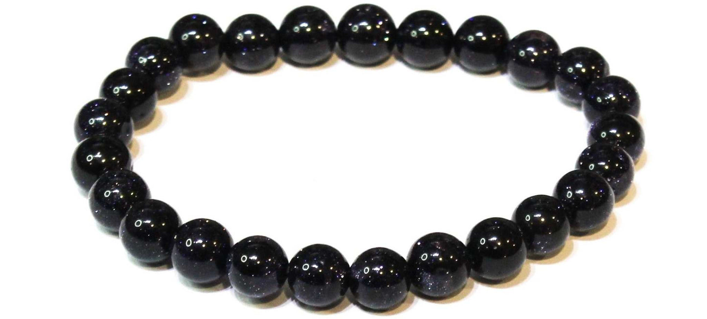 Blue Goldstone Round Bead Bracelet - Dream Translation