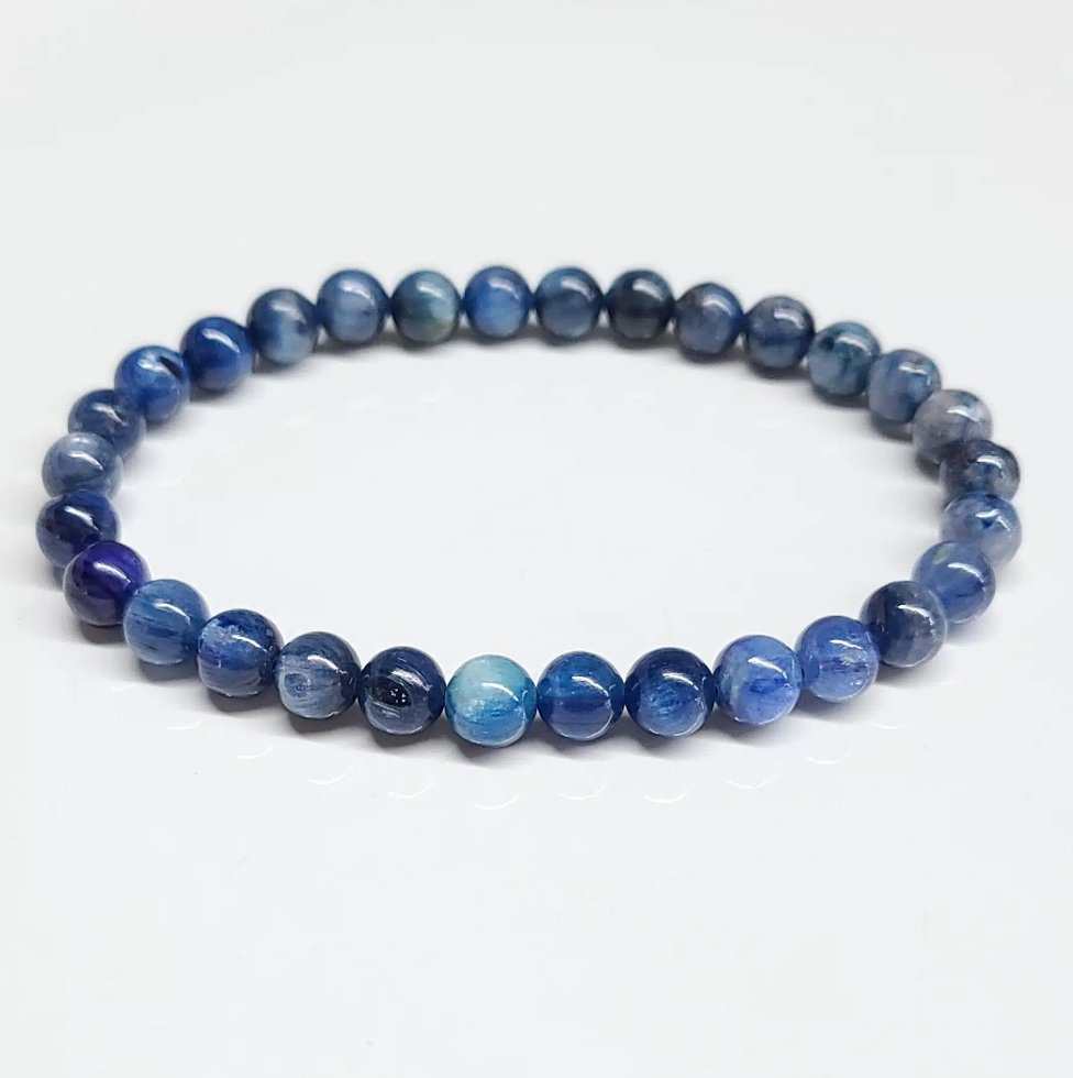 Blue Kyanite Round Bead Bracelet - Communication Elixir
