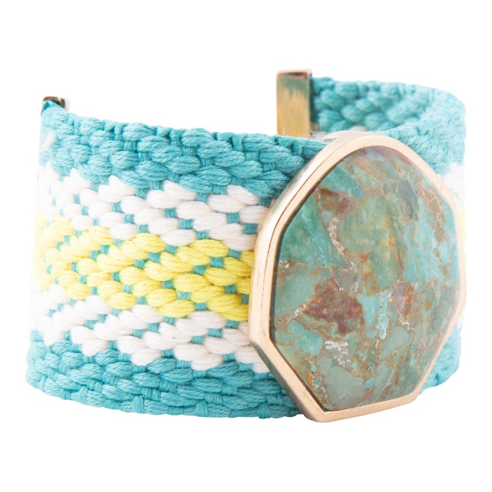 Blue Turquoise Textile Blues Woven Bracelet