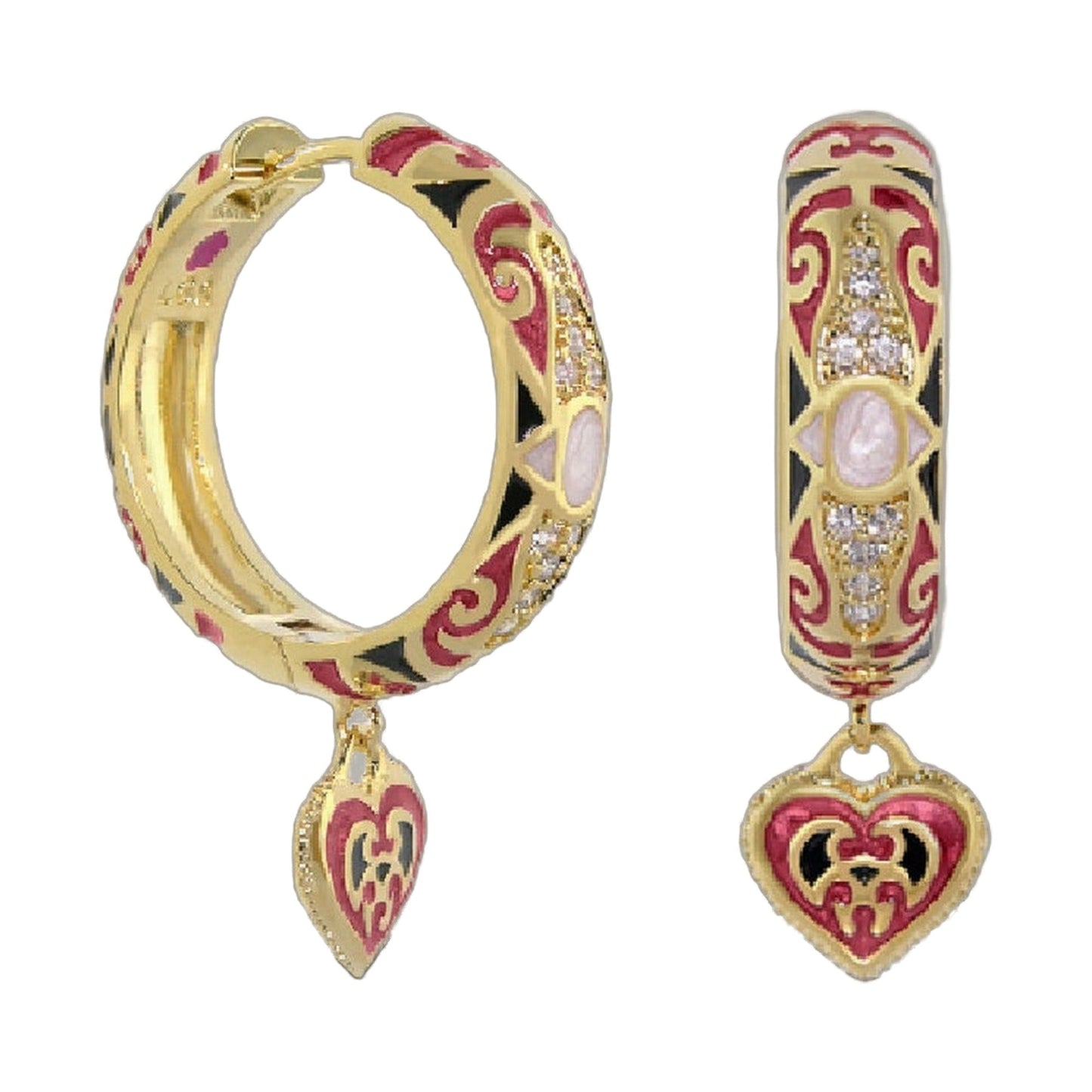Bows and Hearts Earrings Crafted