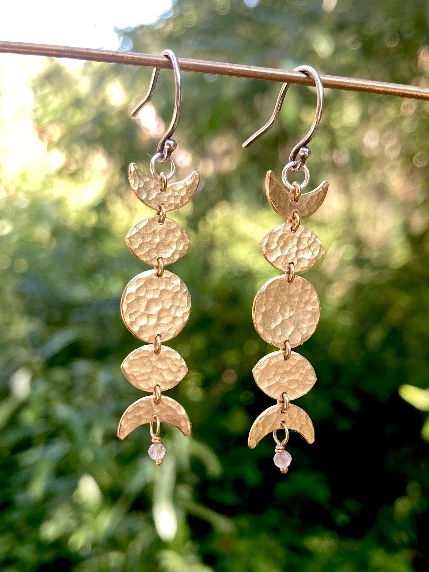 Moon Phase Earrings in Brass