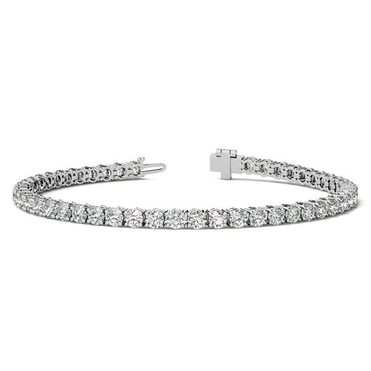 6ctw Created Sapphire Tennis Bracelet - 3mm Stones - 14K Gold Overlay in White, Yellow or Rose Gold