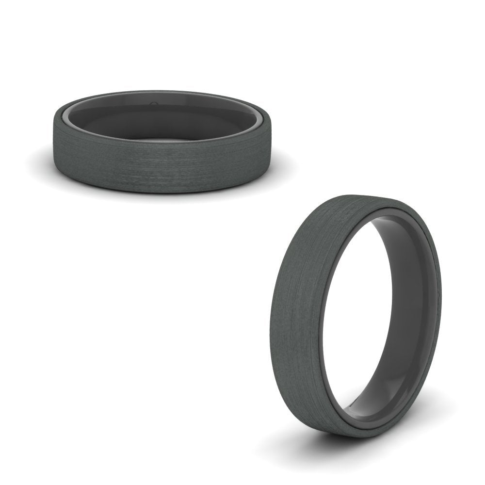 Brushed 2 Tone Mens Wedding Ring
